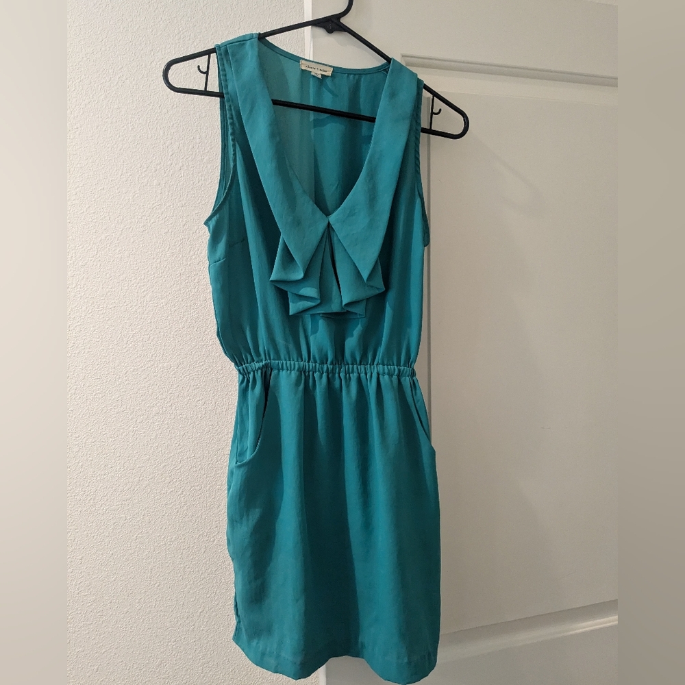 Silence + Noise Green Polyester Dress with Pockets